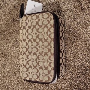 Coach Two Tone Brown Signature Jewelry Box